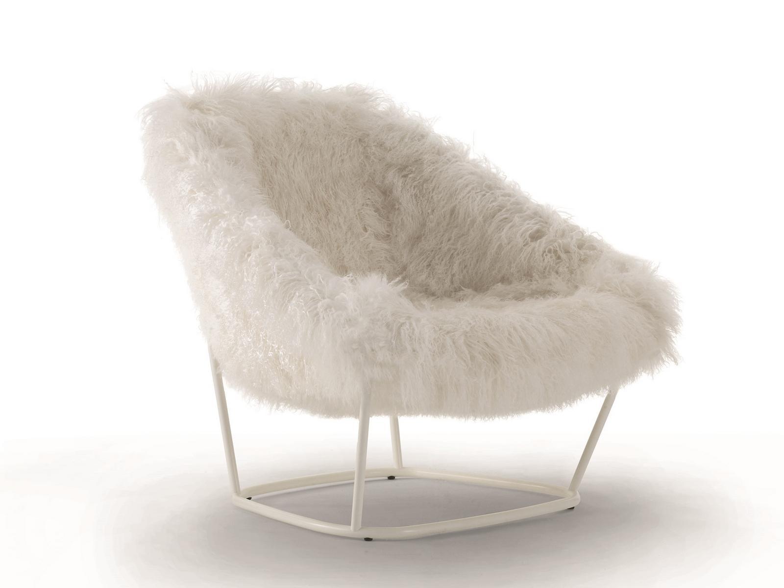 KATRIN Upholstered fur armchair