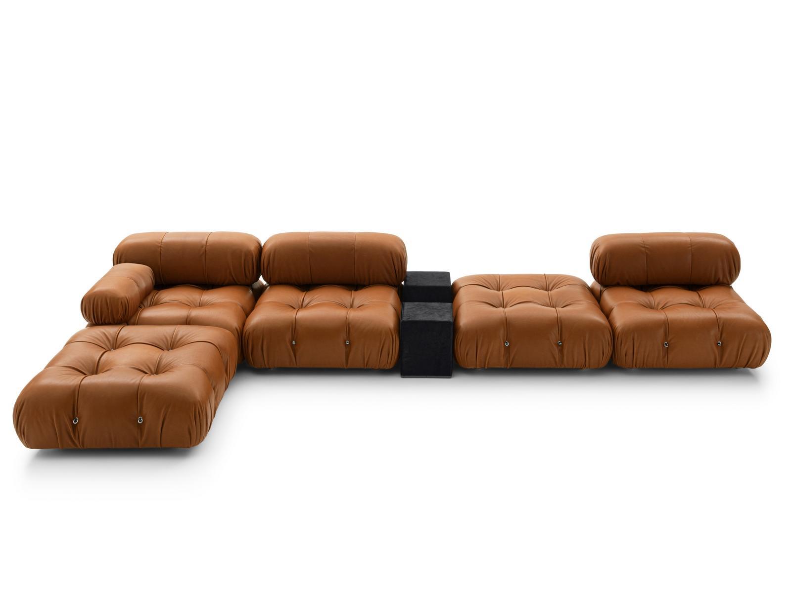 CAMALEONDA Tufted sectional modular leather sofa