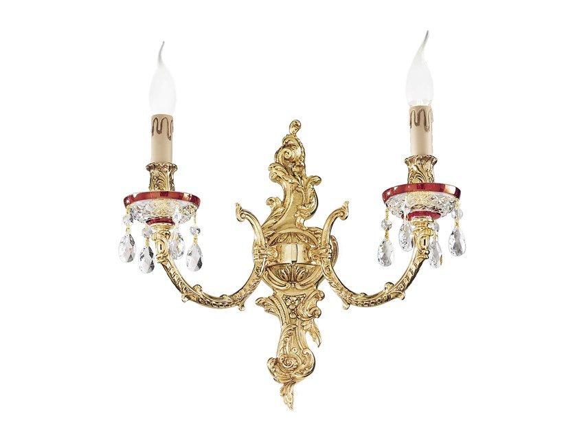 EDGARD 4300/A2-SH Shaded gold plated wall light with Schoeler crystals