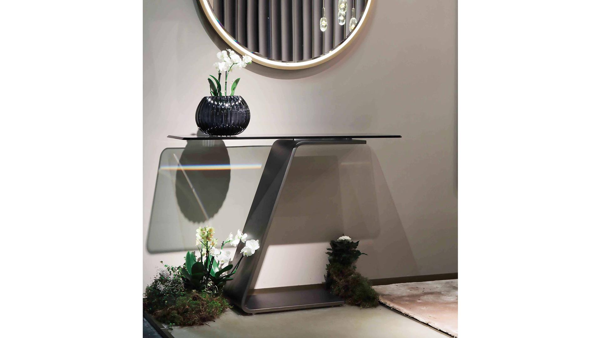 OH Rectangular glass console table