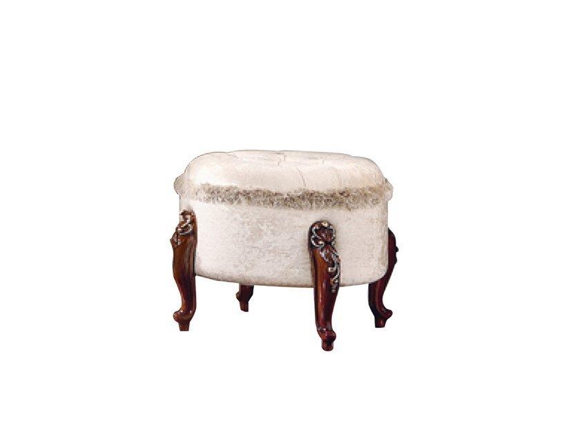 PRESTIGE PLUS Upholstered oval fabric pouf