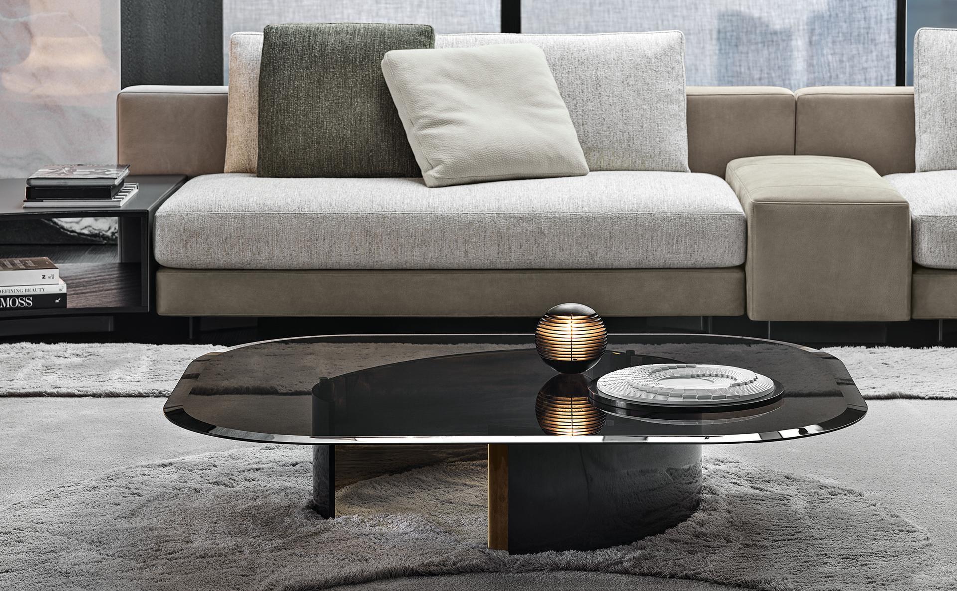 BANGLE Square glass coffee table for living room