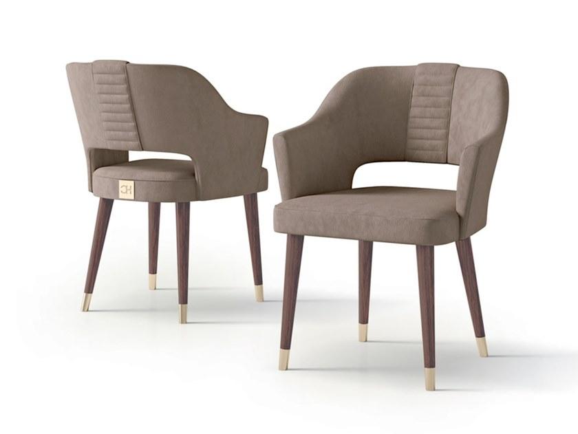 7909 Upholstered nabuk chair with armrests