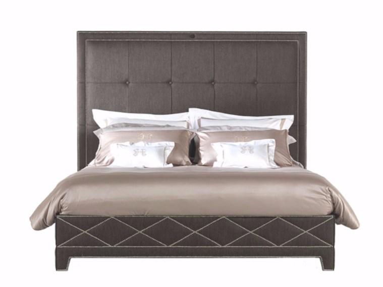 HILTON Fabric king size bed with high headboard
