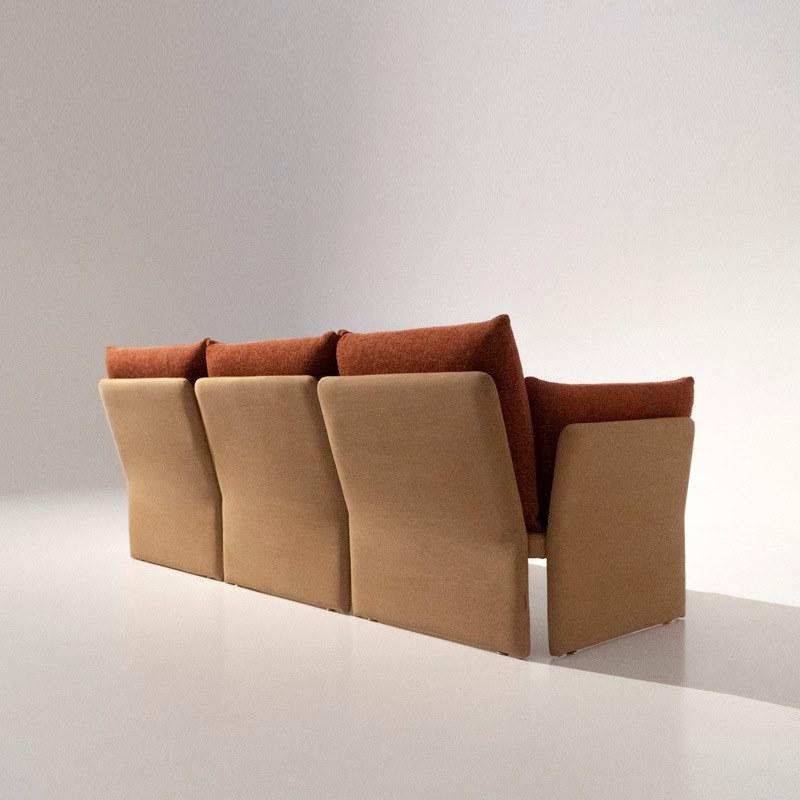 FARFALLE 3 seater cotton and microfiber sofa