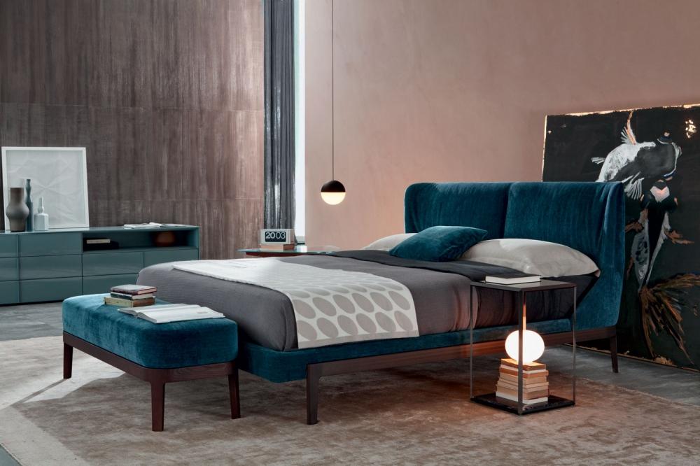 FULHAM Double bed with upholstered headboard