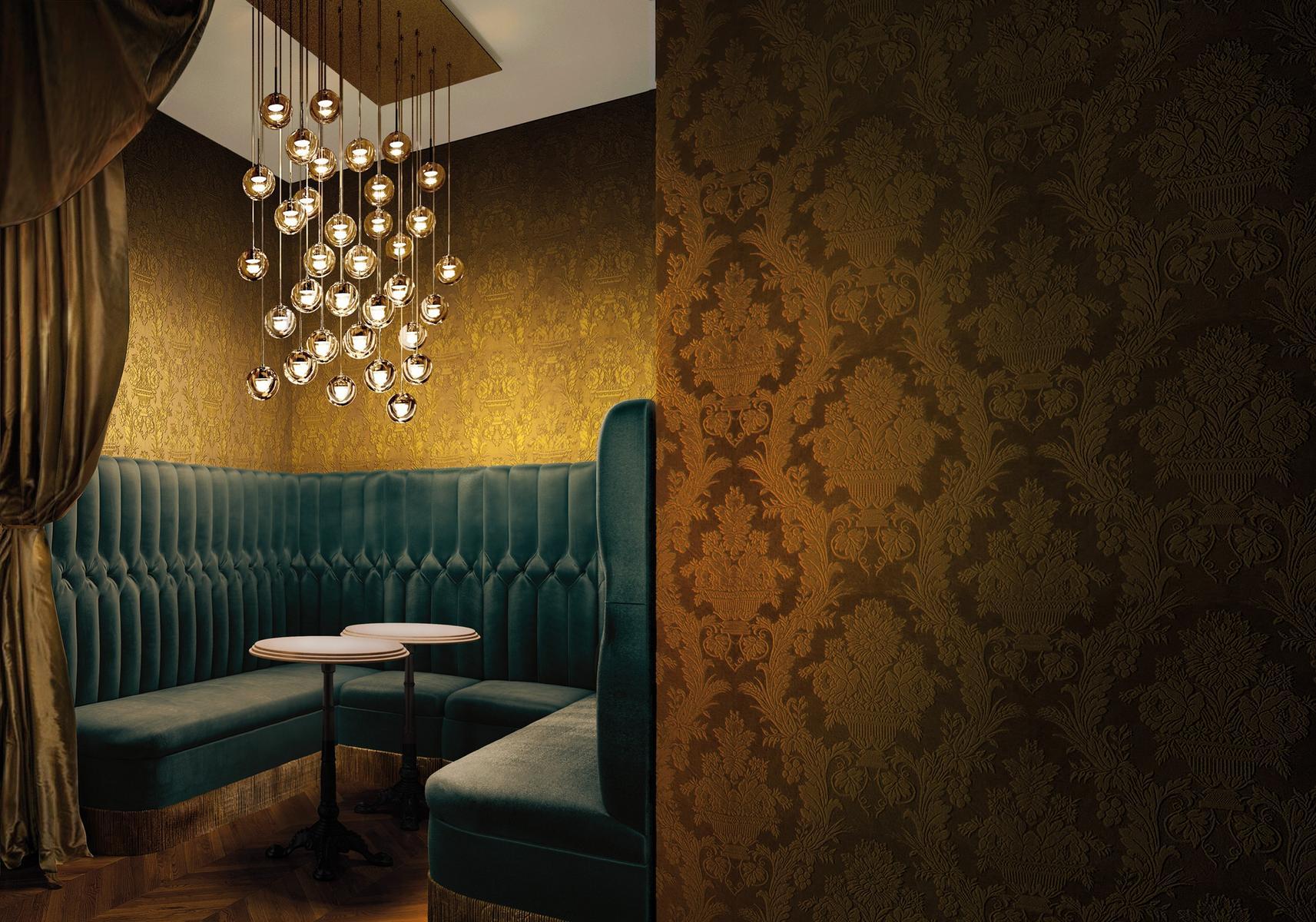 DEW LED glass and aluminium pendant lamp