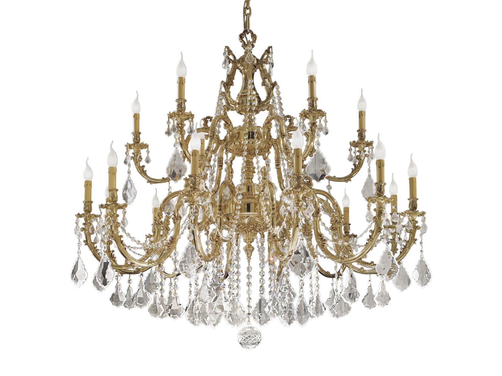 ASHFORD 090/12+6-SH/P French gold chandelier with Schoeler crystals