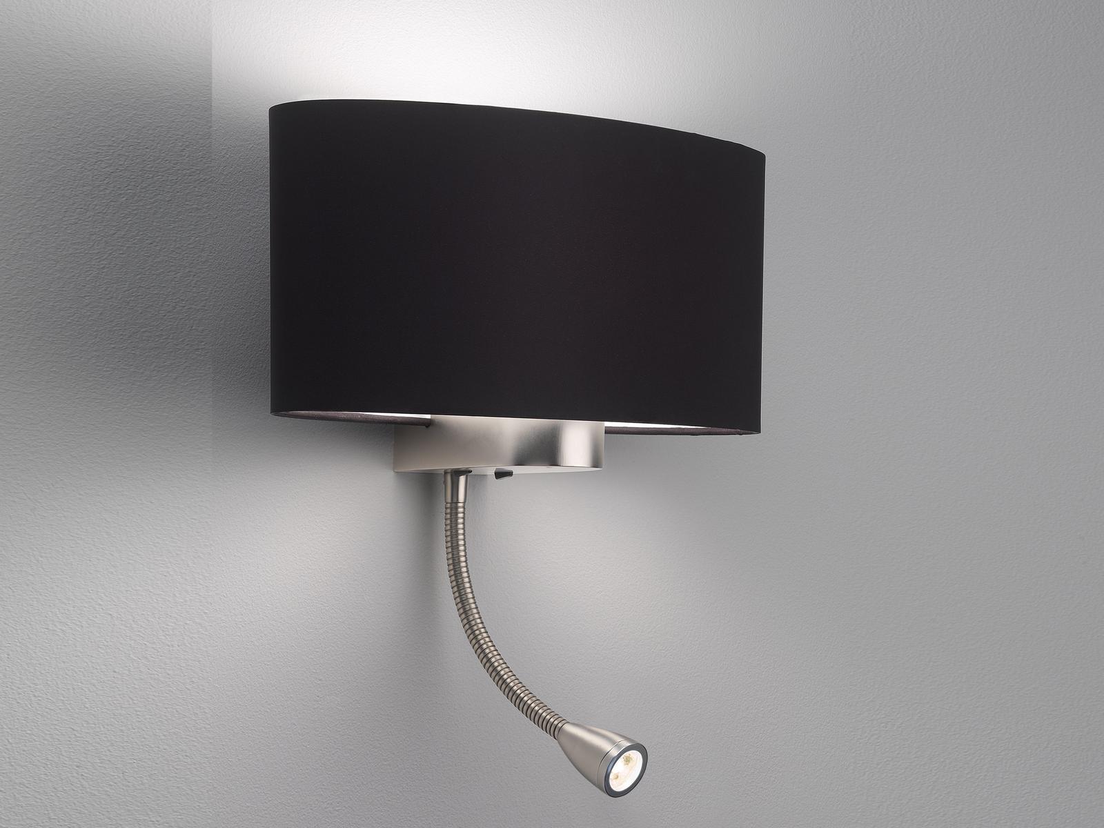 NAPOLI Led reading lamp in steel and fabric
