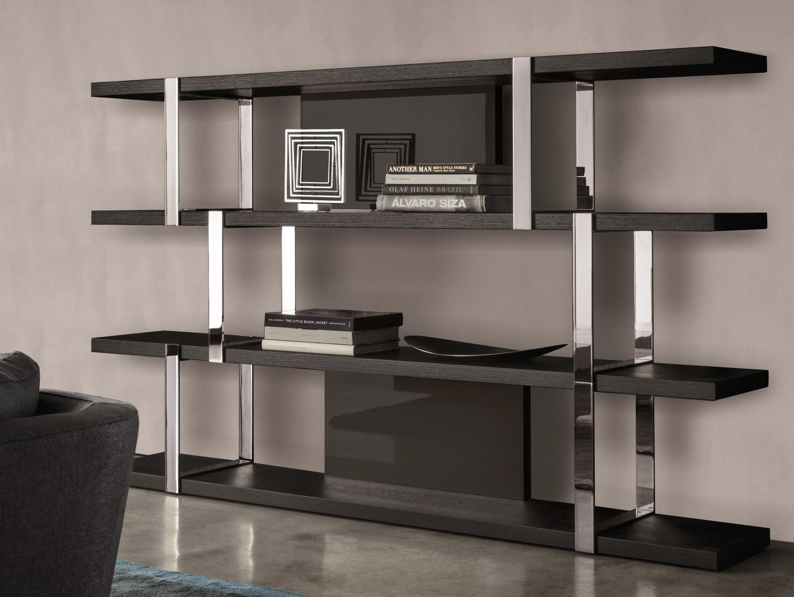 DALTON CHROME Open wooden bookcase