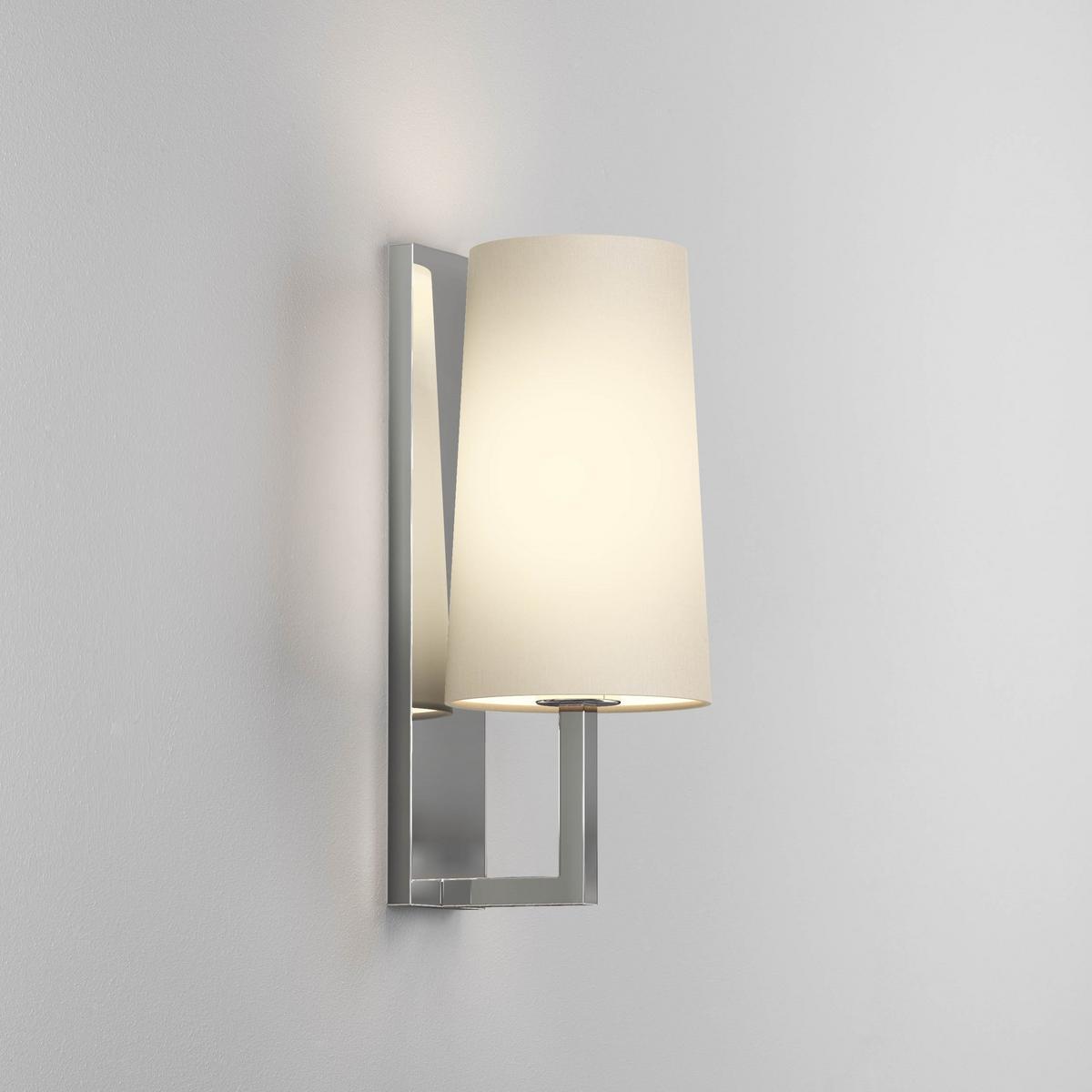 RIVA Aluminum wall lamp and fabric lampshade