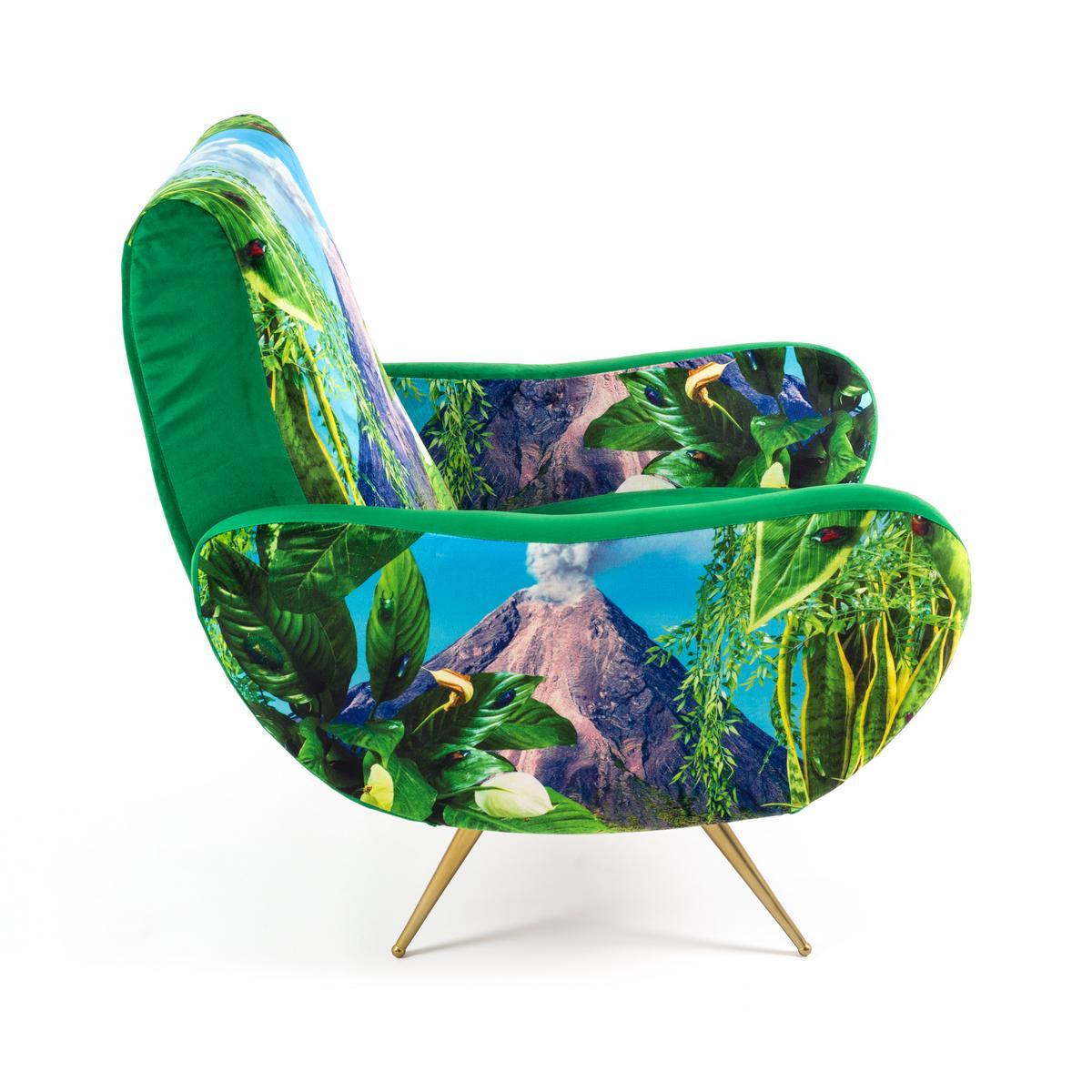 VOLCANO Fabric armchair with armrests