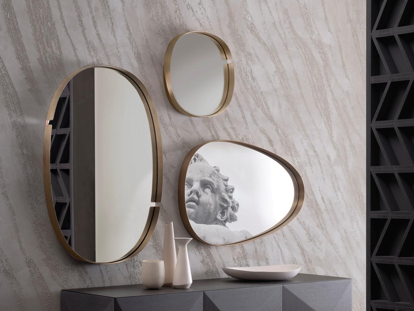 LUMIERE Wall-mounted framed metal mirror