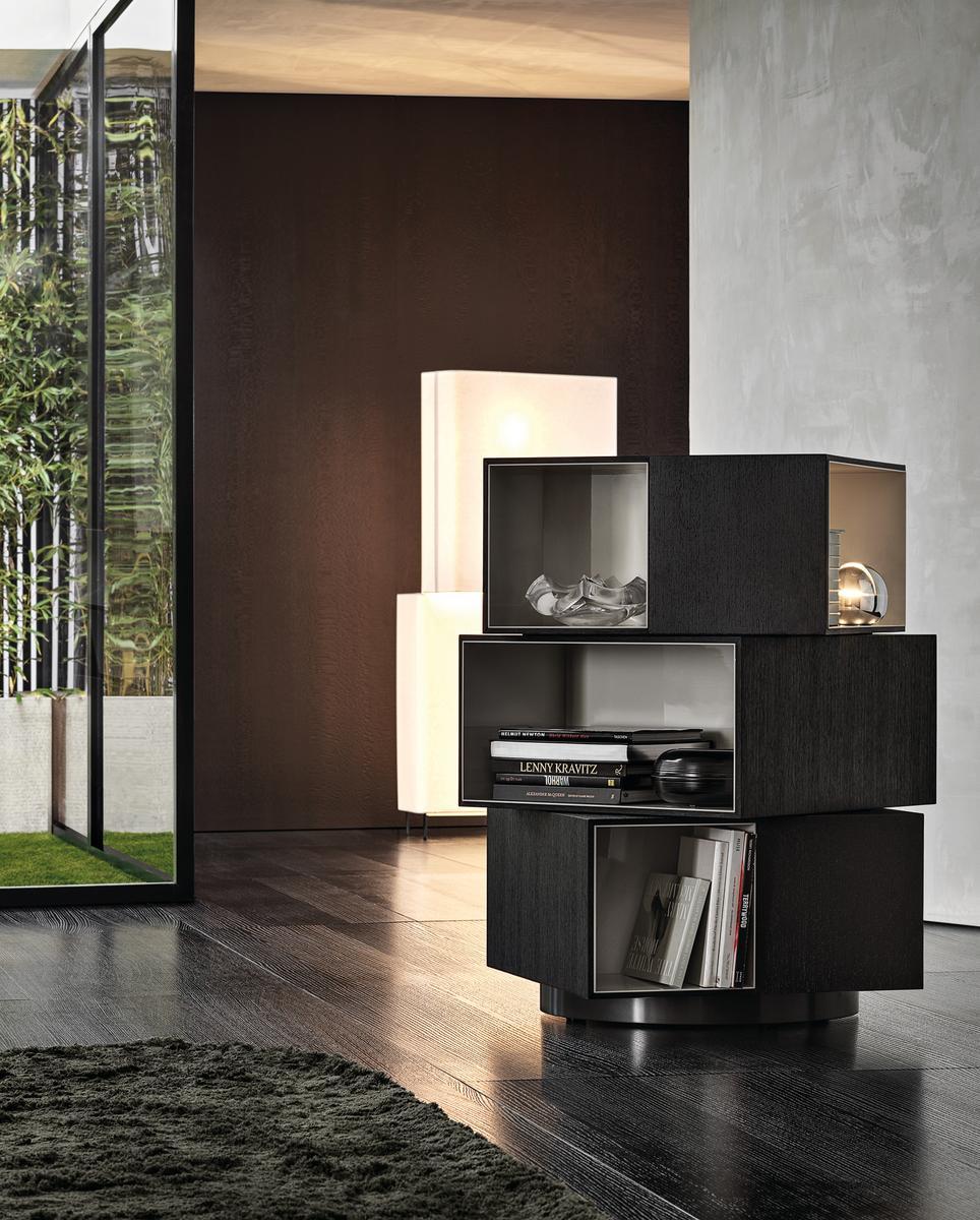 PAGE Contemporary style freestanding swivel wooden bookcase