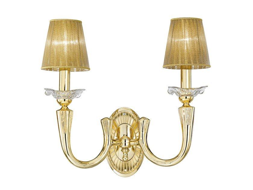 VALENTINA 269/A2 Gold plated wall light with crystal and organza shades