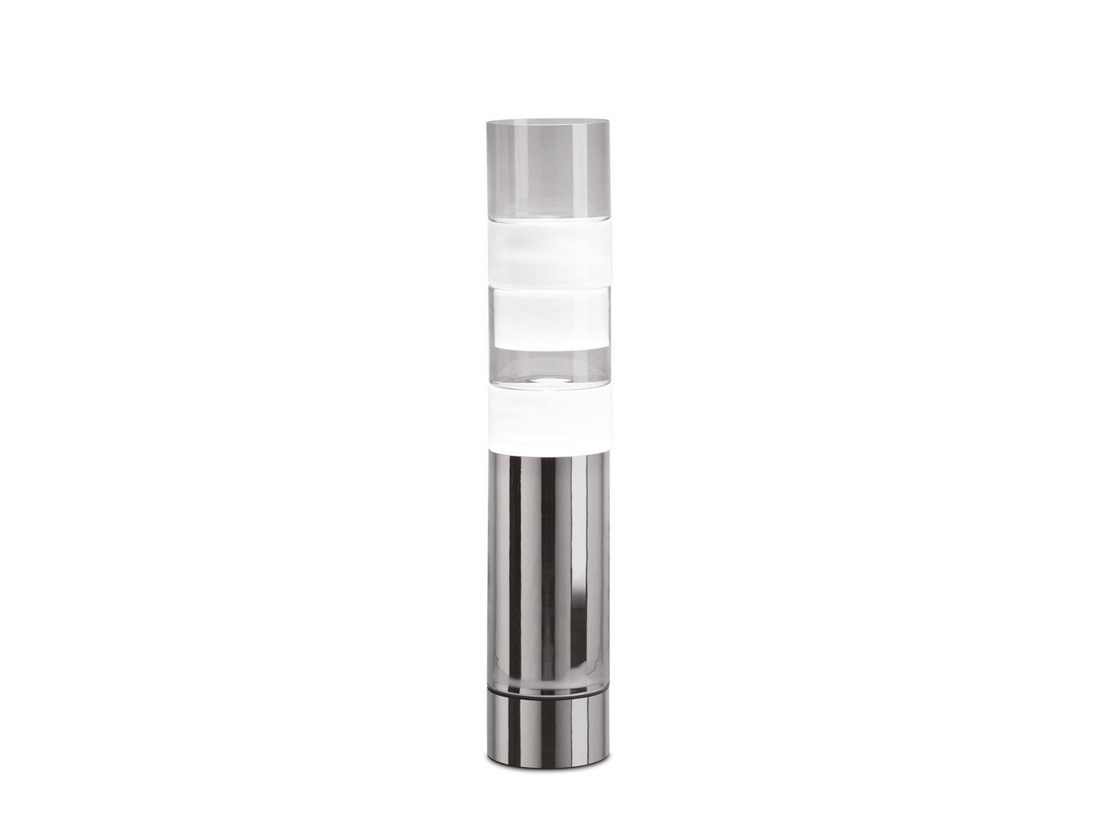 STACKING B LED metal and blown glass floor lamp
