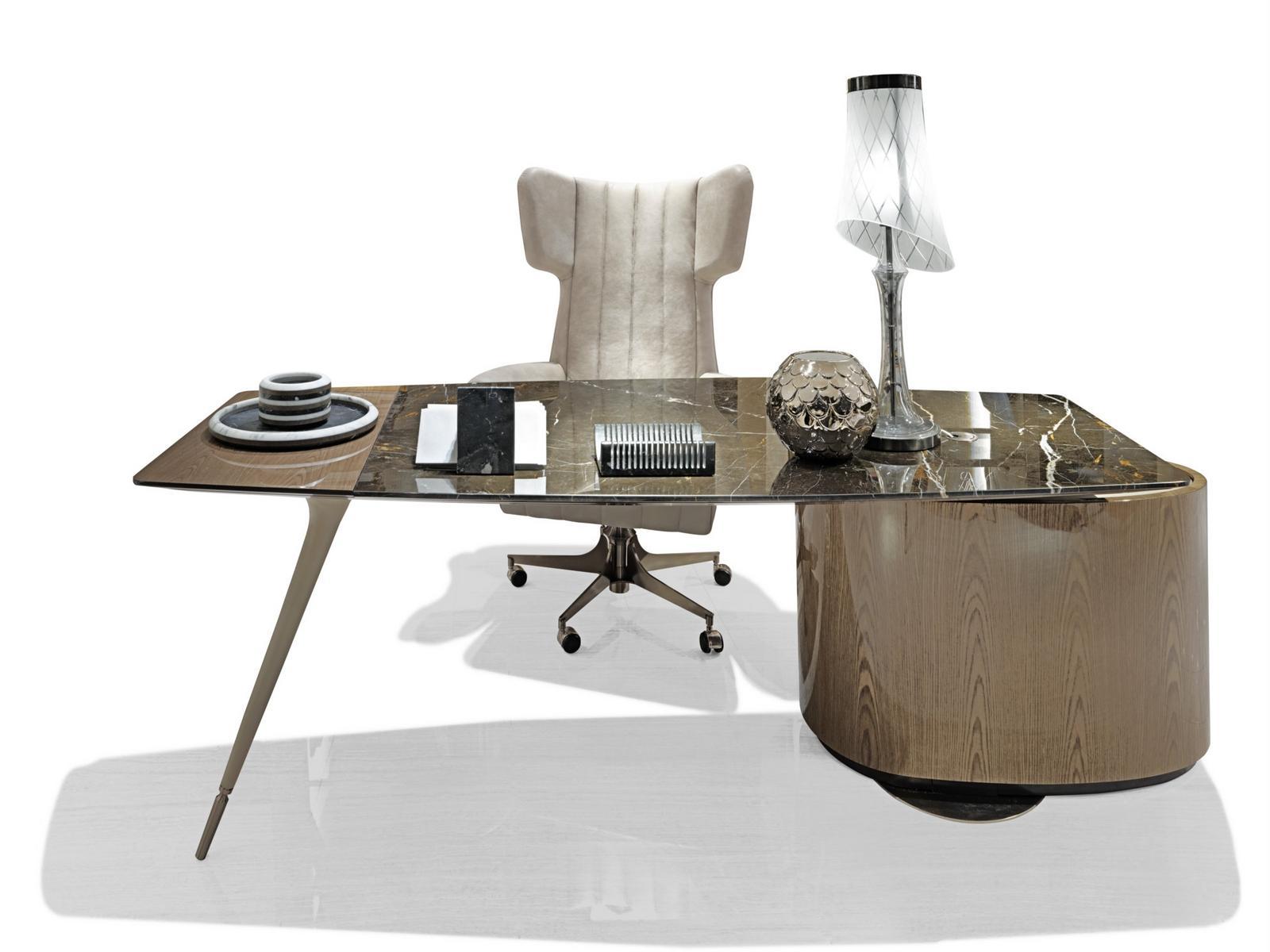 WILSHIRE Marble writing desk with drawers