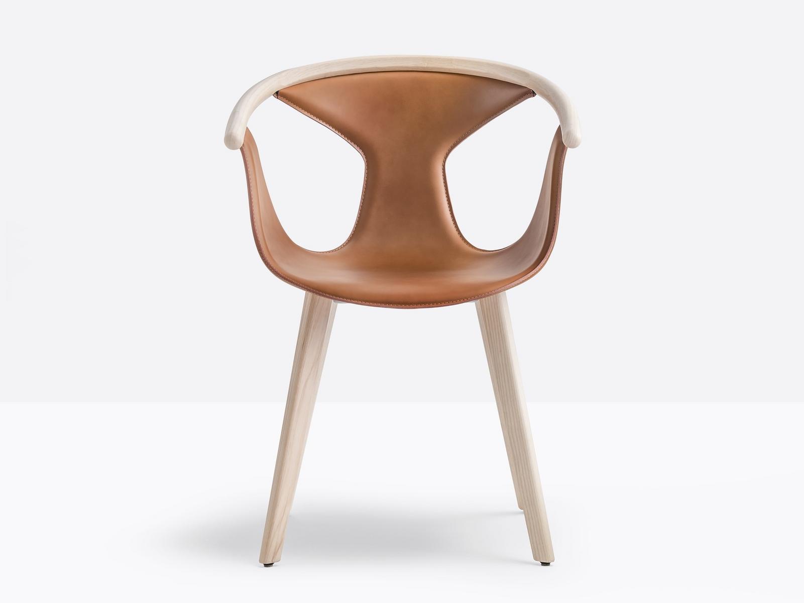 FOX SOFT 3727 Tanned leather chair with armrests