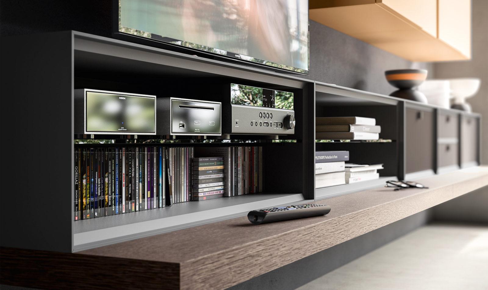 DAY COLLECTION Modular lacquered storage wall