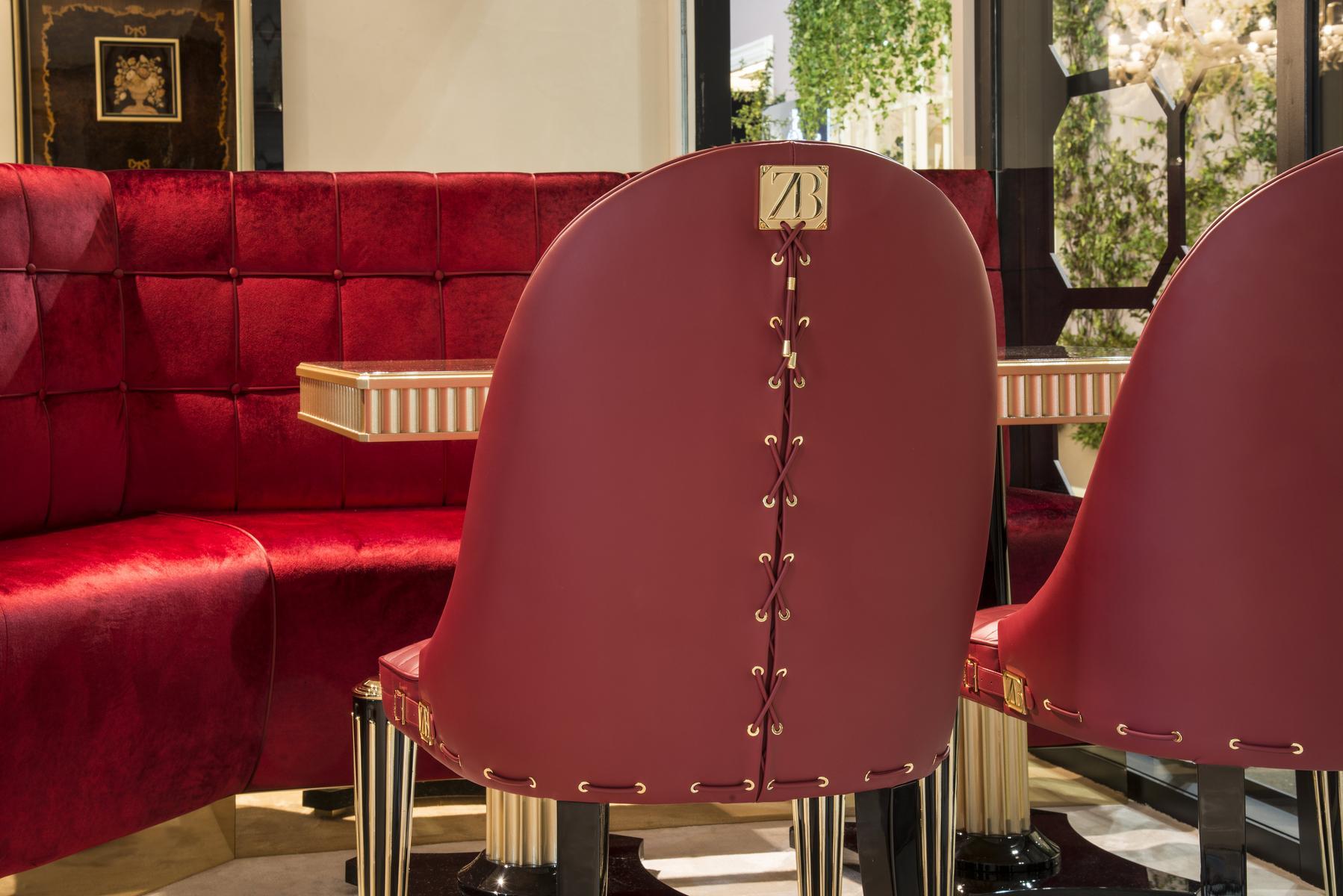 OPHELIA Upholstered leather chair with armrests