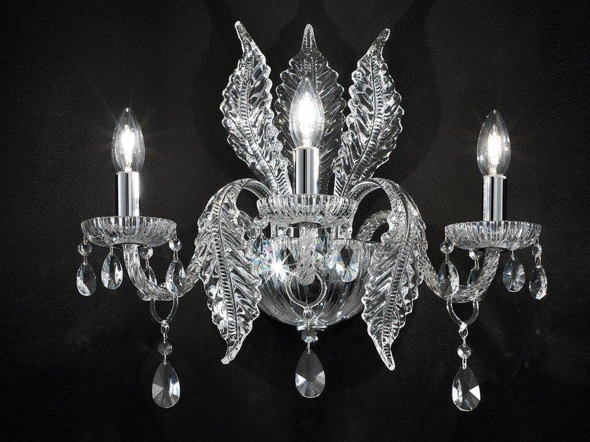 GLASS VE 886 A3 / A5 Incandescent blown glass wall light with crystals