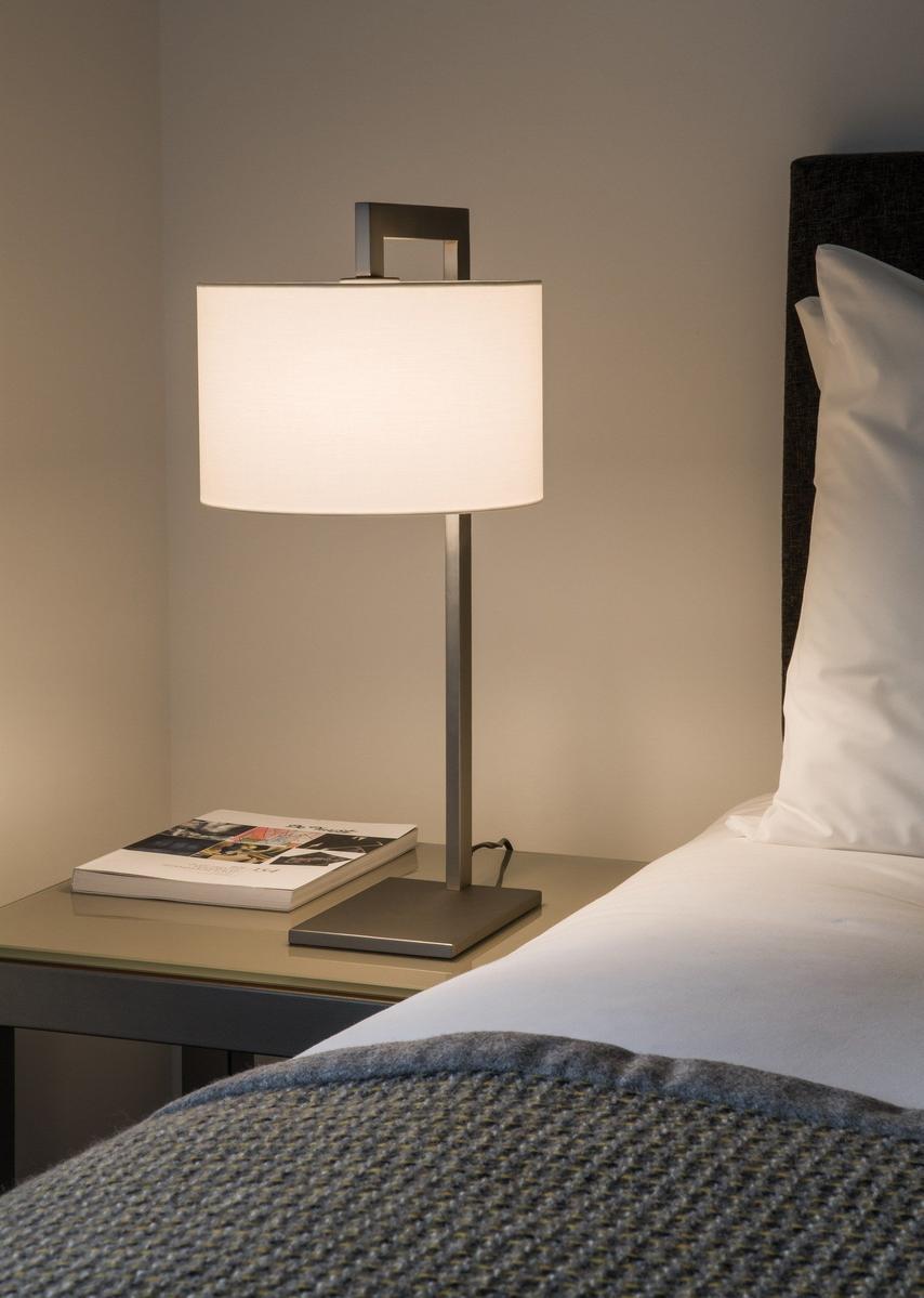 RAVELLO Table lamp in steel and fabric