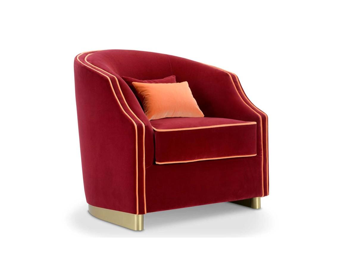 CLEIO Upholstered fabric armchair with armrests