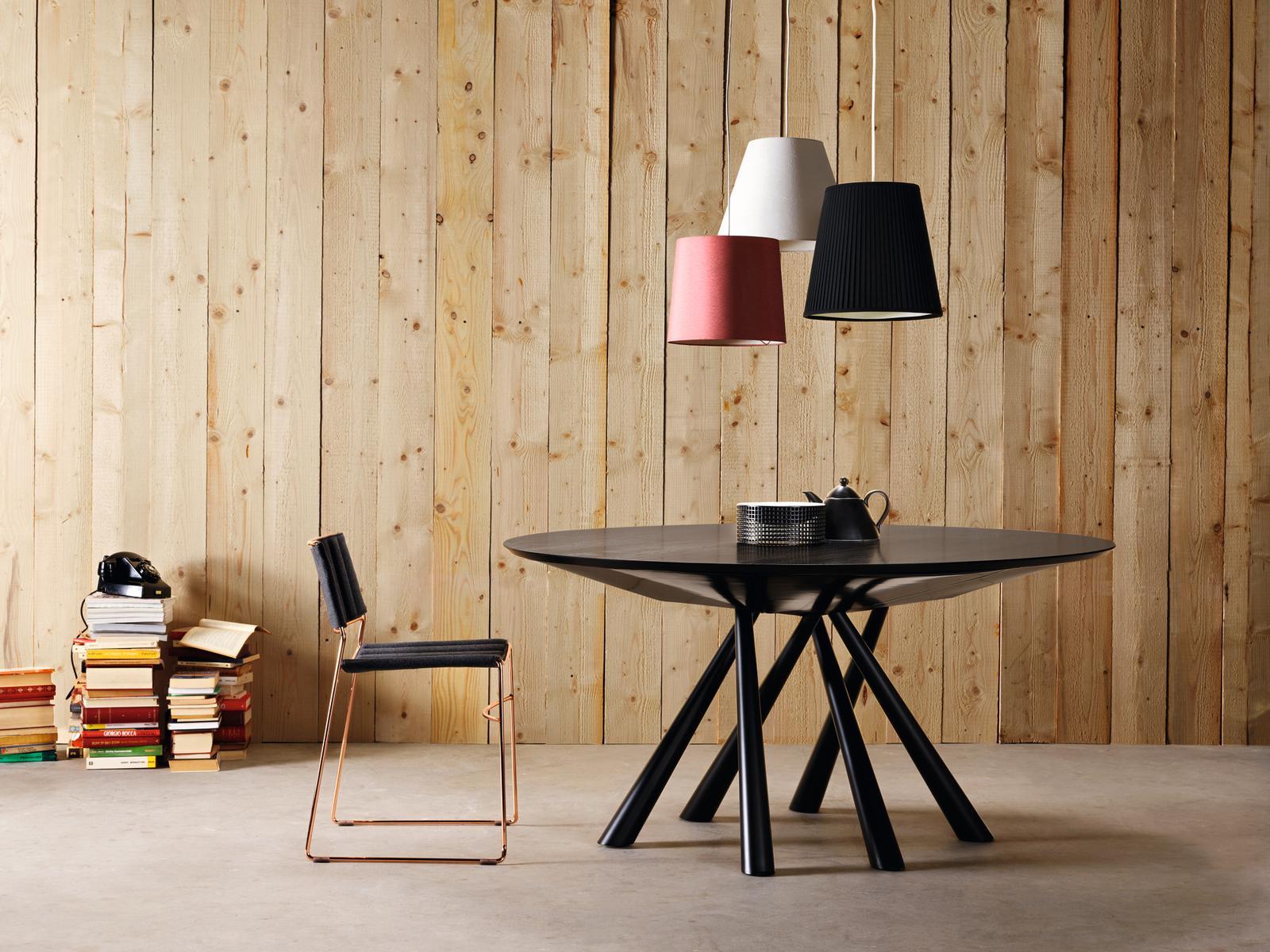 FOREST Round wood veneer table