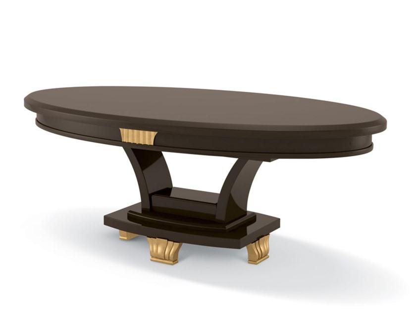 2180 Oval wooden coffee table