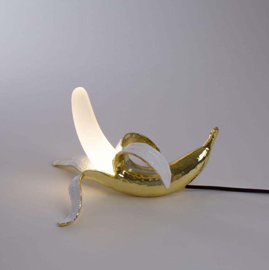 BANANA LAMP DEWEY Glass and resin table lamp