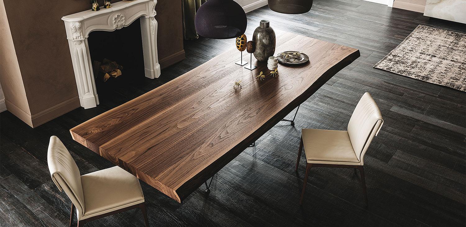 GORDON DEEP WOOD Rectangular metal table