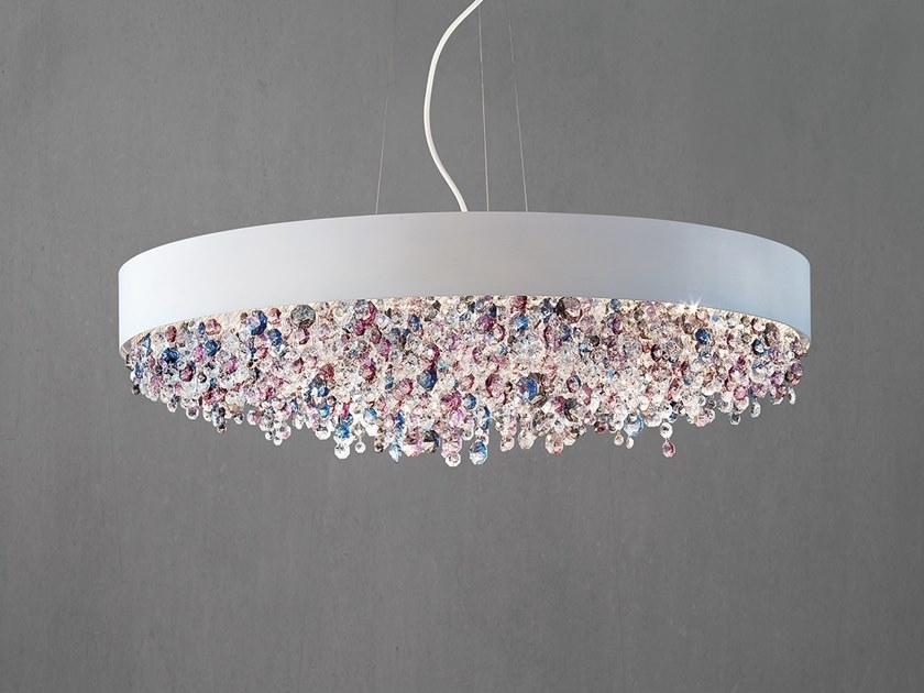 OLÁ S6 60 LED metal pendant lamp with crystals