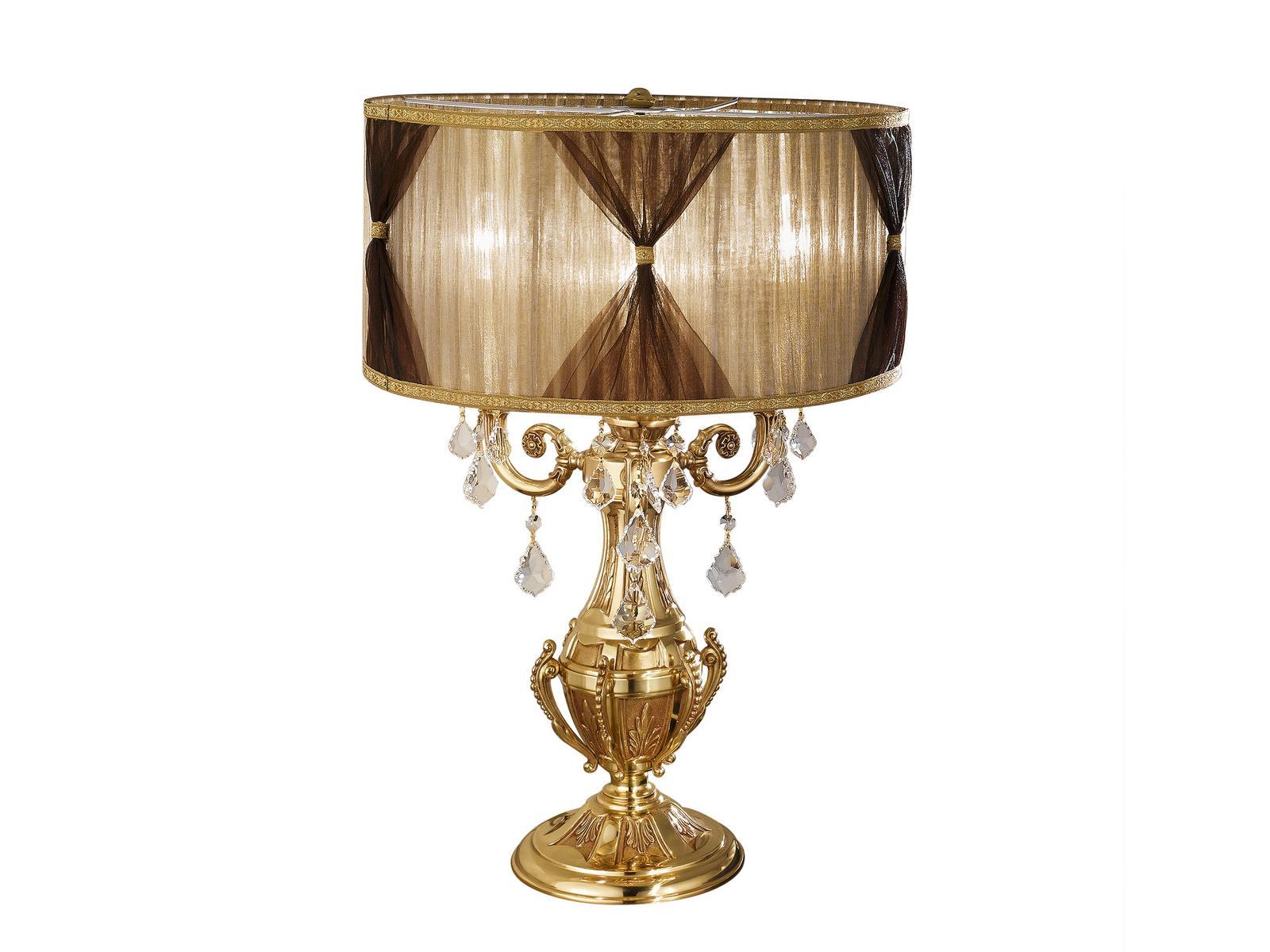 WINDSOR 888/L3-SH/P French Gold table lamp with Schoeler crystals