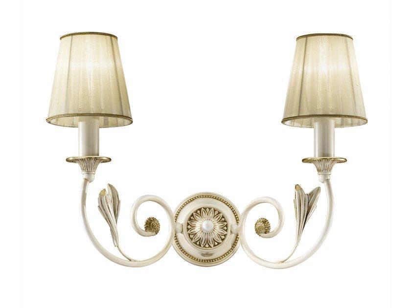 GRETA 1038/A2 Antique white/gold finish wall light with shades