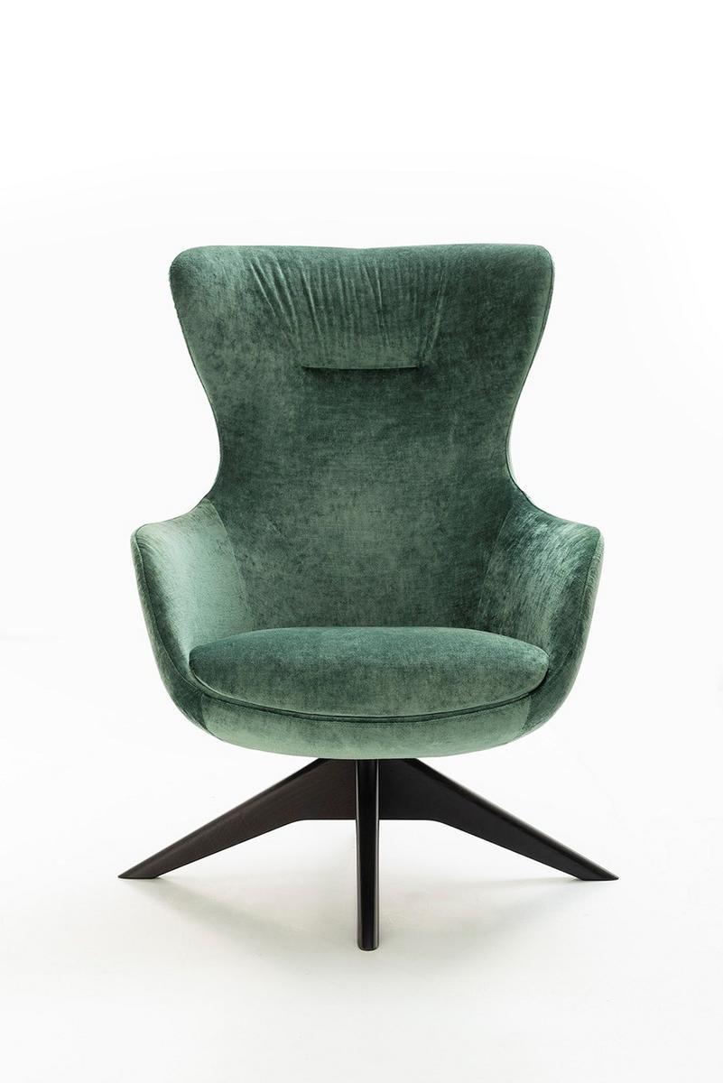 ISEO Wing swivel fabric armchair