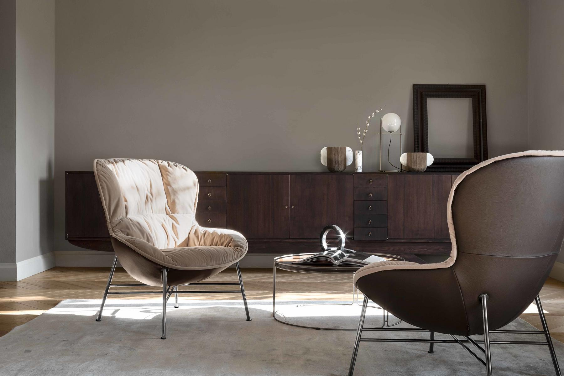 SOFTY Wing upholstered fabric armchair