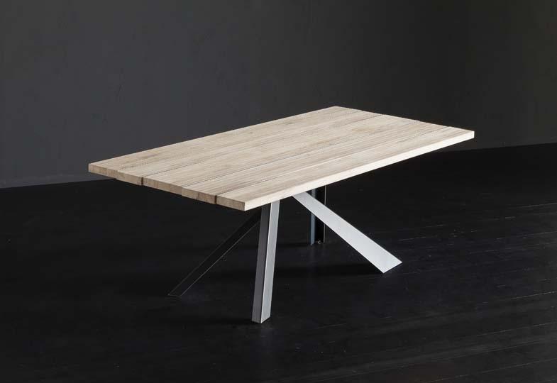 KENZO + METAL Rectangular wooden dining table