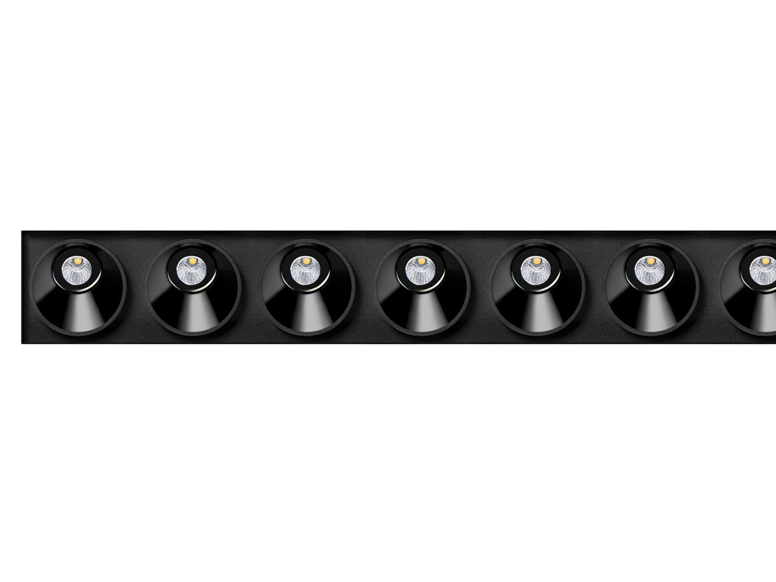 BLACK FOSTER ASYMMETRIC TRIMLESS 15 LED multiple recessed aluminium spotlight