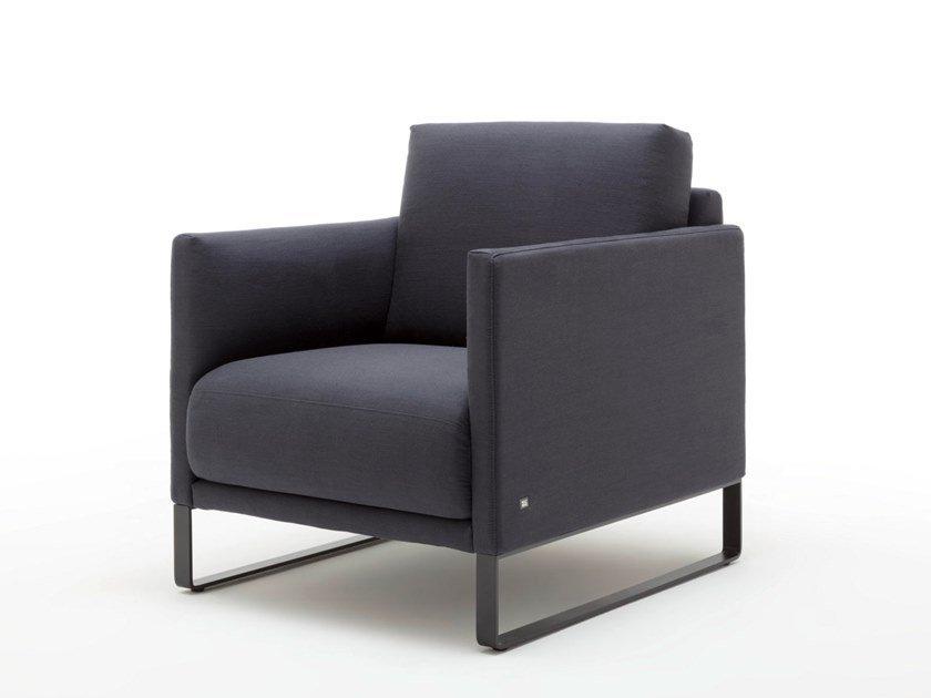 009 CARA Sled base fabric armchair with armrests