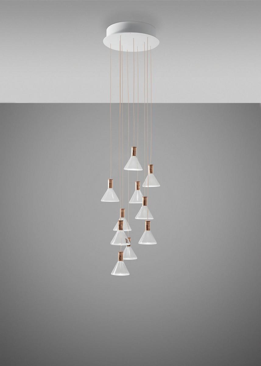 MULTISPOT POLAIR LED Borosilicate glass pendant lamp