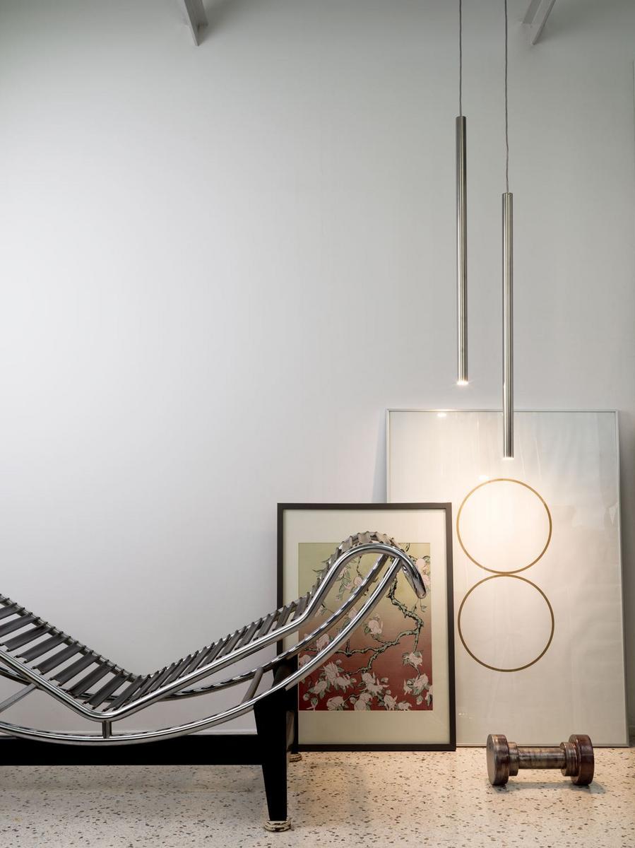 CANNA NUDA METALLO LED chrome plated pendant lamp