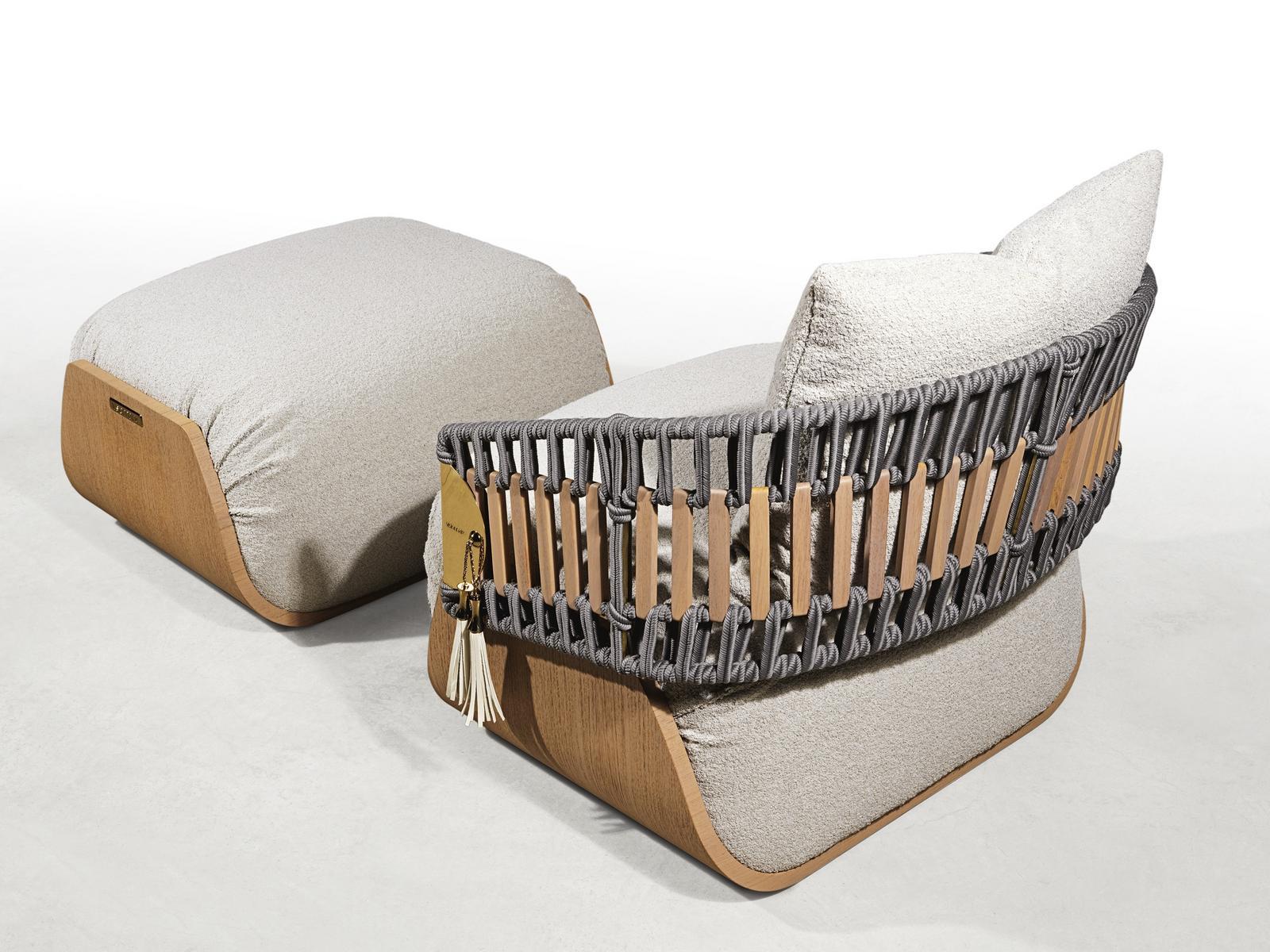 KATHRYN Rope garden armchair with armrests