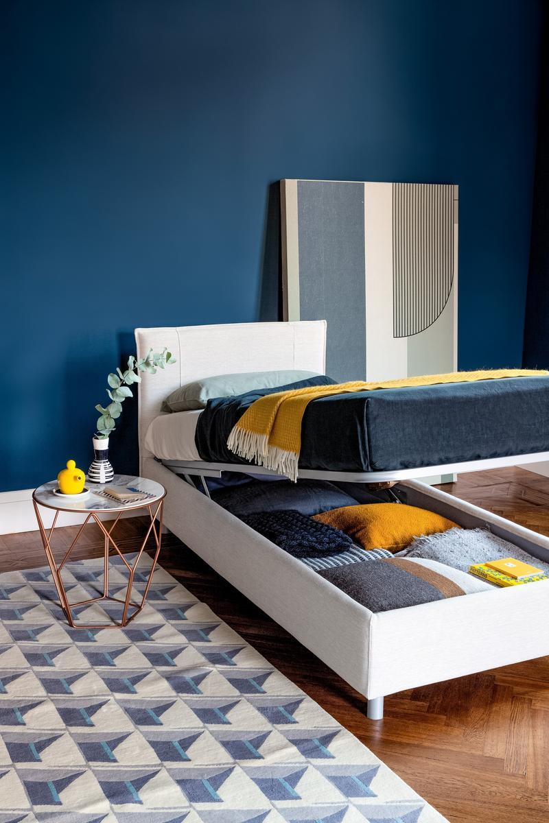 PACO Single bed with upholstered headboard