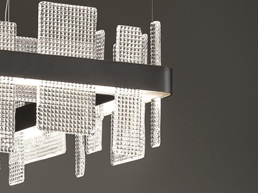 RIBBON S50 Led suspension lamp in metal and glass