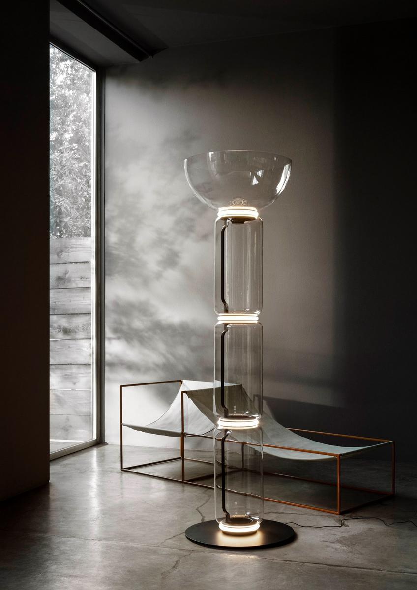 NOCTAMBULE BOWL LED direct light Blown crystal floor lamp