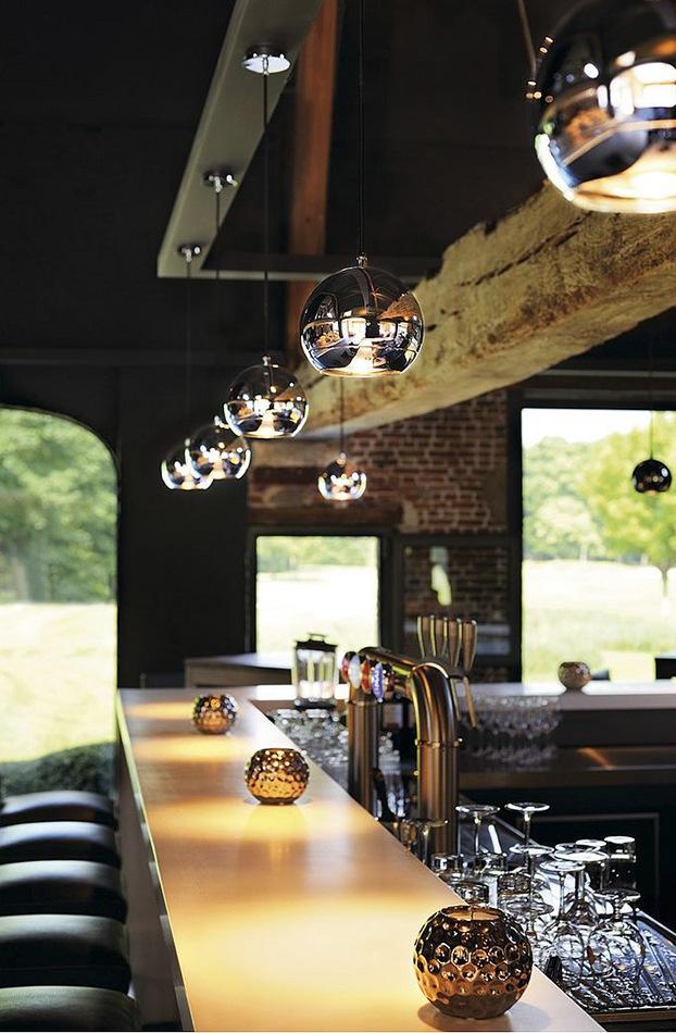 LIGHT EYE Steel pendant lamp in a contemporary style