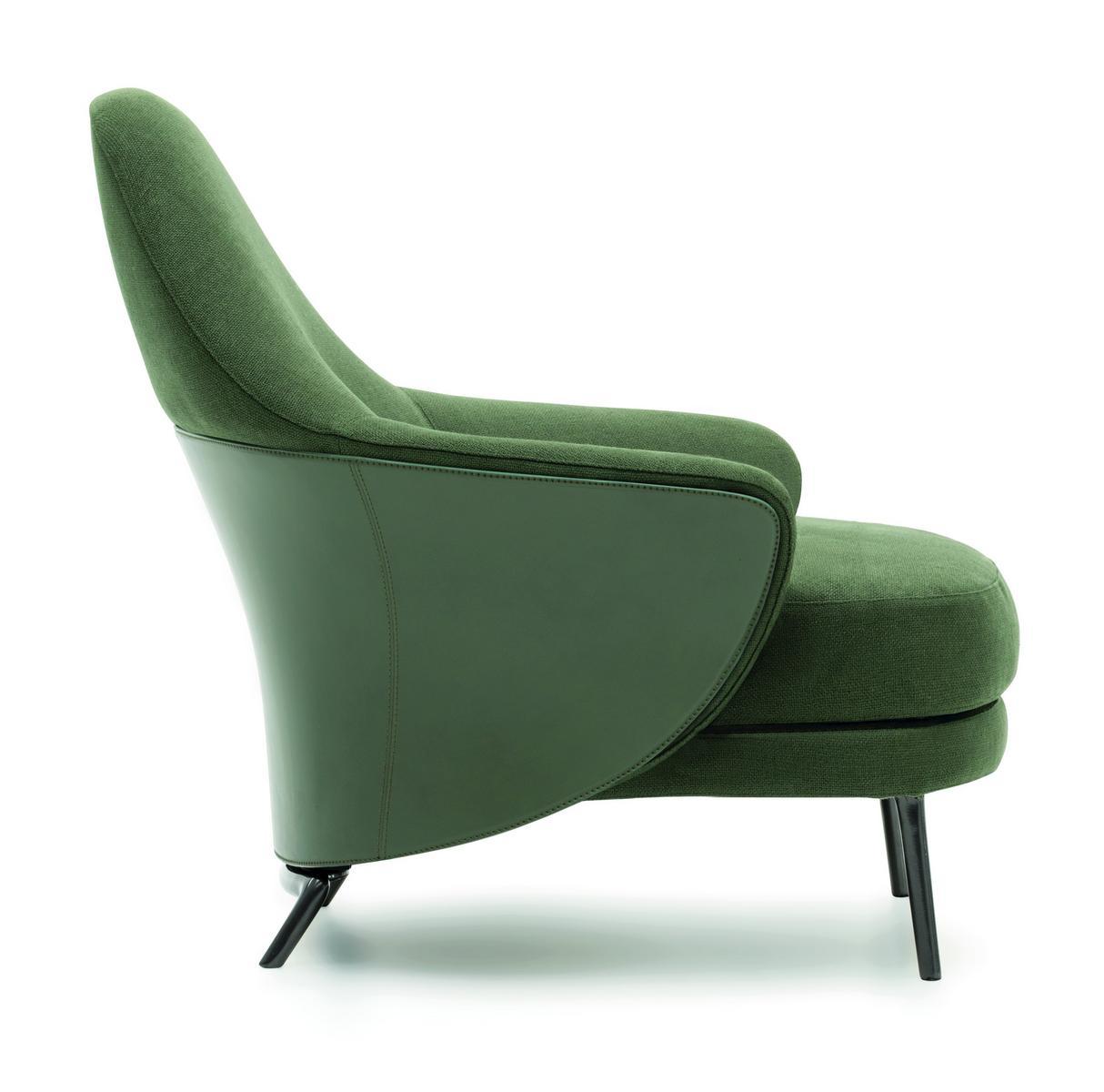 ANGIE Fabric armchair with footstool