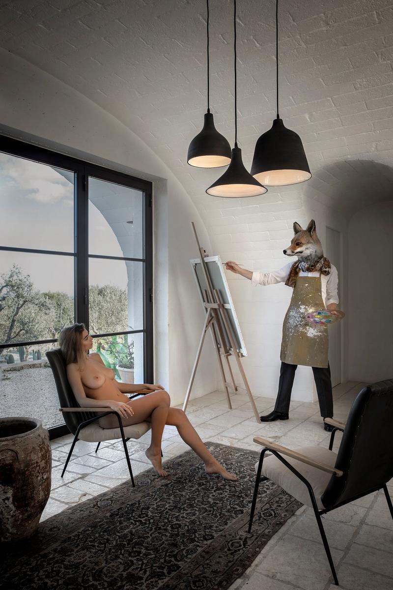 T-BLACK Direct light porcelain stoneware pendant lamp