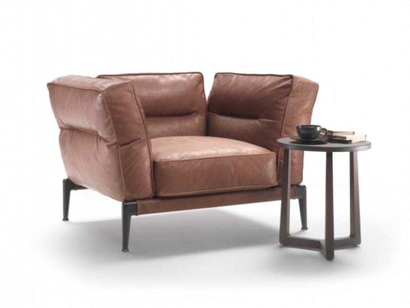 ADDA Leather armchair with armrests