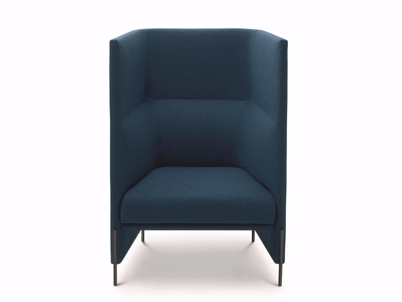 ALGON Upholstered high-back fabric armchair